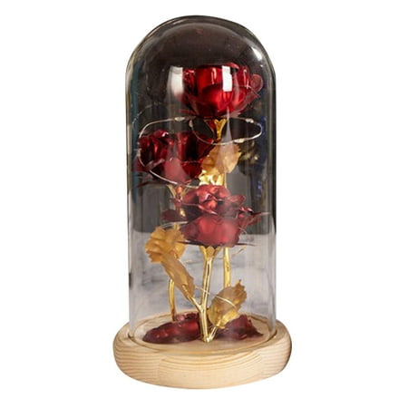 Colored Roses Ornaments 3 Flowers Glass-covered Gold-leaf Artifical Roses Luminous Led Night Light Creative Valentine Day Gifts
Colored Roses Ornaments 3 Flowers Glass-covered Gold-leaf Artifical Roses Luminous Led Night Light Creative Valentine Day Gifts