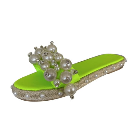 Women s Pearl Fashion One-Word Slippers Flat Large Size Sandals And Slippers Leather Slippers for Women Memory Foam Slippers for Women
Women s Pearl Fashion One-Word Slippers Flat Large Size Sandals And Slippers Leather Slippers for Women Memory Foam Slippers for Women