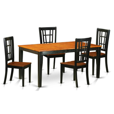 5-Pc Butterfly Leaf Rectangular Dining Table Set