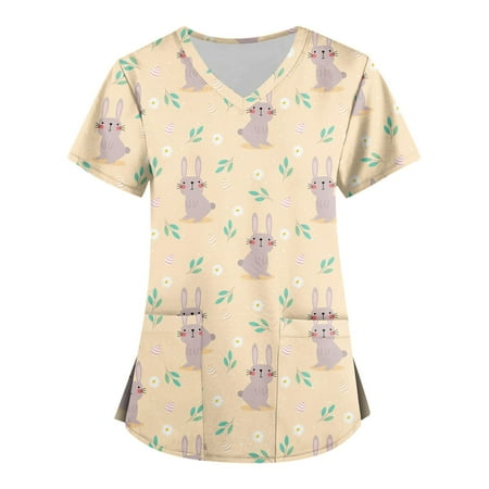 Mlqidk Easter Printed Scrub Tops for Women Breathable Easter Eggs Bunny Pattern V-Neck T-Shirts Tee Scrubs Top with Pockets
Mlqidk Easter Printed Scrub Tops for Women Breathable Easter Eggs Bunny Pattern V-Neck T-Shirts Tee Scrubs Top with Pockets