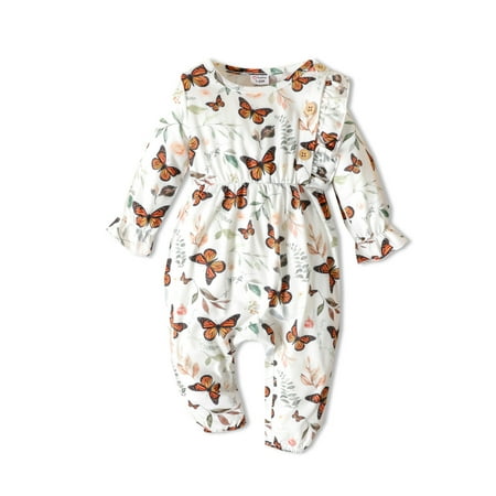 PatPat Newborn Baby Girls Ruffle Jumpsuit Infant Butterfly Print Long Sleeve Button Romper One Piece Footless Bodysuit Coverall Playsuit Outfit 0-18Month
PatPat Newborn Baby Girls Ruffle Jumpsuit Infant Butterfly Print Long Sleeve Button Romper One Piece Footless Bodysuit Coverall Playsuit Outfit 0-18Month