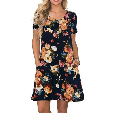 Capreze Pajamas T Shirt Dress for Womens Short Sleeve V Neck Button Sleep Dress Casual Summer Pocket Nightgown Sleepwear
Capreze Pajamas T Shirt Dress for Womens Short Sleeve V Neck Button Sleep Dress Casual Summer Pocket Nightgown Sleepwear