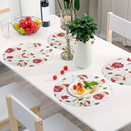Round Grid Placemat One Sizex6 Round Placemat PVC Plate Mat,15.4 Inch Non-Slip and Heat Resistant Table Placemat Dining Room Placemat Lovely Santa Claus
Round Grid Placemat One Sizex6 Round Placemat PVC Plate Mat,15.4 Inch Non-Slip and Heat Resistant Table Placemat Dining Room Placemat Lovely Santa Claus