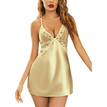 Avidlove Women Lingerie Satin Lace Chemise Nightgown Sexy Full Slips Sleepwear Scarlet Gold,S
Avidlove Women Lingerie Satin Lace Chemise Nightgown Sexy Full Slips Sleepwear Scarlet Gold,S