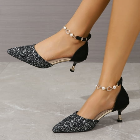 Women‘s Chain Ankle Strap High Heels Stiletto Heeled Sparkly Pointed Toe D‘Orsay Pumps Dress & Party Shoes
Women‘s Chain Ankle Strap High Heels Stiletto Heeled Sparkly Pointed Toe D‘Orsay Pumps Dress & Party Shoes