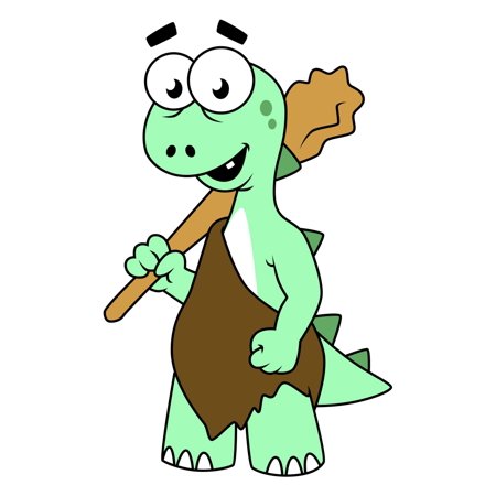 Cartoon illustration of a Tyrannosaurus Rex caveman Canvas Art - Stocktrek Images (26 x 32)