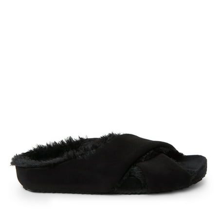 Dearfoams Women s Maeve Soft Microsuede Crossband Footbed Slippers