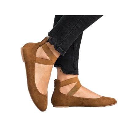Women s Ankle Strap Ballerina Ballet Flats Casual Comfy Party Round Toe Shoes