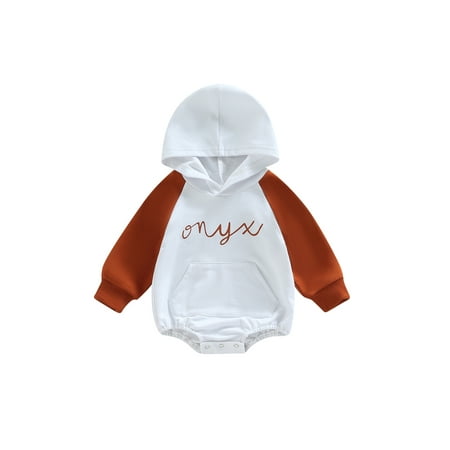 Infant Baby Girls Boys Romper Letter Print Hooded Contrast Color Long Sleeve Jumpsuits Autumn Winter Bodysuits
Infant Baby Girls Boys Romper Letter Print Hooded Contrast Color Long Sleeve Jumpsuits Autumn Winter Bodysuits