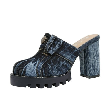 Youmylove Women Fashion Solid Color Denim Close Toe Thick High Heeled Casual Sandals Summer Comfy Beach Outdoor Walking Footwear
Youmylove Women Fashion Solid Color Denim Close Toe Thick High Heeled Casual Sandals Summer Comfy Beach Outdoor Walking Footwear