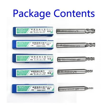 GLFILL 5Pcs/Set Hss End Mill Milling Cutter Metal Drilling Bit 2/3/4/5/6mm Power Tool
GLFILL 5Pcs/Set Hss End Mill Milling Cutter Metal Drilling Bit 2/3/4/5/6mm Power Tool