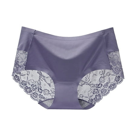 Vedolay Women s Underwear Cotton Tummy Control High Waisted No Muffin Top Panties Soft Full Coverage Briefs Womens Underwear(Purple L)