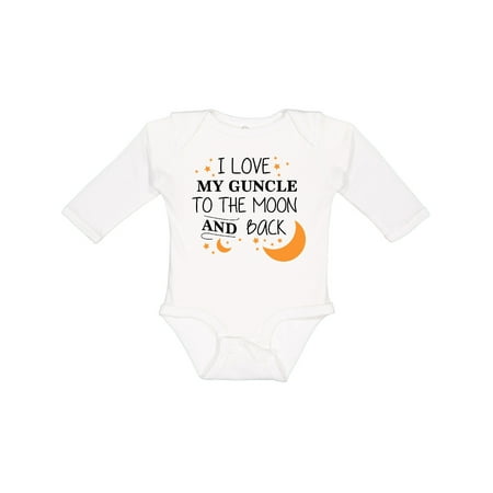 Inktastic I Love My Guncle to the Moon and Back Gift Baby Boy or Baby Girl Long Sleeve Bodysuit
Inktastic I Love My Guncle to the Moon and Back Gift Baby Boy or Baby Girl Long Sleeve Bodysuit