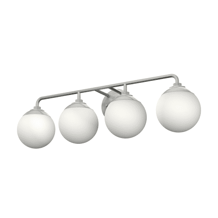 Hunter Hepburn Brushed Nickel 4 Light Vanity Wall Light Fixture