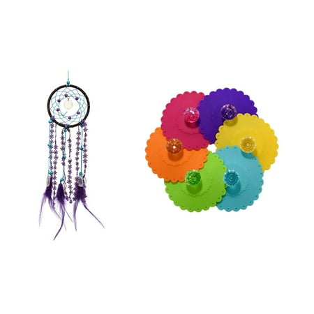 Dream Catcher Campanula with Feather Fashion Car Wall Hanging Decoration with 6PCS Cute Silicone Glass Cup Cover
Dream Catcher Campanula with Feather Fashion Car Wall Hanging Decoration with 6PCS Cute Silicone Glass Cup Cover