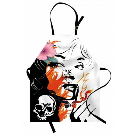 Tattoo Apron Attractive Women with Pink Flower in her Hair near a Skull Design Unisex Kitchen Bib Apron with Adjustable Neck for Cooking Baking Gardening Orange Pink Black and White by Ambesonne
Tattoo Apron Attractive Women with Pink Flower in her Hair near a Skull Design Unisex Kitchen Bib Apron with Adjustable Neck for Cooking Baking Gardening Orange Pink Black and White by Ambesonne