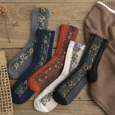 Farfi Vintage Women Autumn Winter Warm Floral Pattern Middle Tube Stretch Cotton Socks
Farfi Vintage Women Autumn Winter Warm Floral Pattern Middle Tube Stretch Cotton Socks