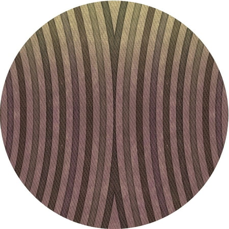 Ahgly Company Indoor Round Patterned Dark Almond Brown Area Rugs 5 Round