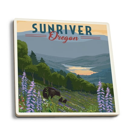 Lantern Press Ceramic Coaster Set Sunriver Oregon Bear and Spring Flowers Cork Back Absorbent Unique Art
Lantern Press Ceramic Coaster Set Sunriver Oregon Bear and Spring Flowers Cork Back Absorbent Unique Art