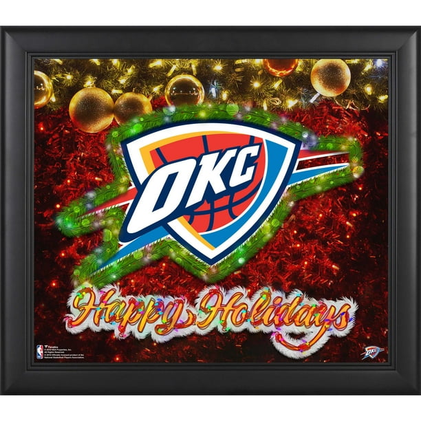 Oklahoma City Thunder Framed 15" x 17" Happy Holidays Collage