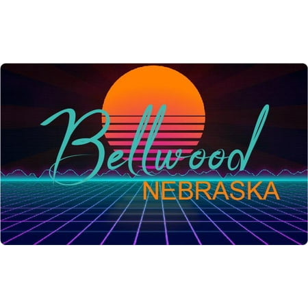 Lakeview Nebraska 4 X 2.25-Inch Fridge Magnet Retro Neon Design