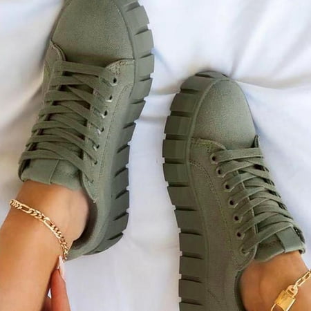Fjofpr Shoes Large Size Platform Women s Single Shoes Round Toe Cross-lace Canvas Shoes Hot