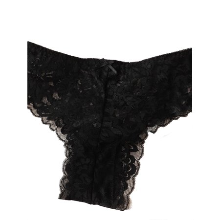 Women Plain Sets Black Fantasy Panties L