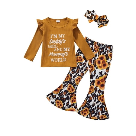 Sunisery 3Pcs Kids Toddler Girls Clothes Sets Letter Patterns Long Sleeve Tops + Sunflower Print Trousers+ Headband Yellow 3-4 Years
Sunisery 3Pcs Kids Toddler Girls Clothes Sets Letter Patterns Long Sleeve Tops + Sunflower Print Trousers+ Headband Yellow 3-4 Years