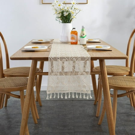 Cogfs Table Runner Crochet Lace Tablecloth Knitted Table Cloth Flag Shape Rectangle Beige 30x140cm
Cogfs Table Runner Crochet Lace Tablecloth Knitted Table Cloth Flag Shape Rectangle Beige 30x140cm