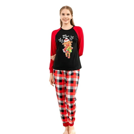 Binpure Christmas Family Matching Pajamas Set Long Sleeve Cartoon Reindeer Print T-shirt with Plaid Pants
Binpure Christmas Family Matching Pajamas Set Long Sleeve Cartoon Reindeer Print T-shirt with Plaid Pants