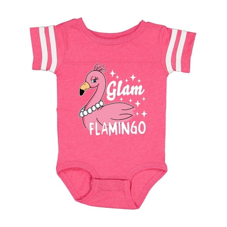 Inktastic Glam Pink Flamingo with Pearls Gift Baby Girl Bodysuit