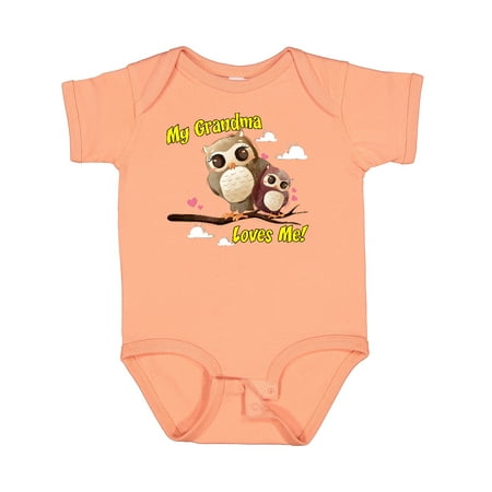 Inktastic My Grandma Loves Me Owl Gift Baby Boy or Baby Girl Bodysuit