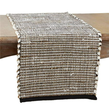 Saro Lifestyle 2210.BW1672B 16 x 72 in. Jute Oblong Table Runner Black & White