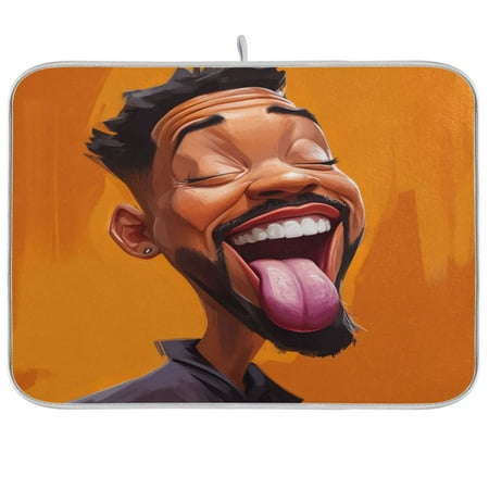 Dish Drying Mat 18 x 24 Highly Absorbent Microfiber for Dishes Utensils Tongue Sticking Out
Dish Drying Mat 18 x 24 Highly Absorbent Microfiber for Dishes Utensils Tongue Sticking Out
