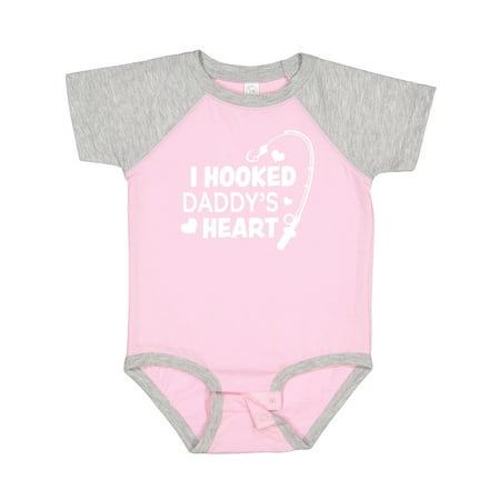 Inktastic I Hooked Daddy s Heart with Fishing Rod Gift Baby Boy or Baby Girl Bodysuit