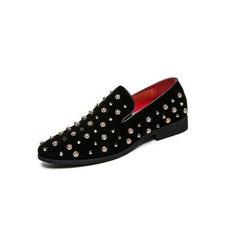 Harsuny Mens Dress Shoes Slip On Leather Shoe Pointed Toe Flats Work Lightweight Non-Slip Loafers Rhinestone Black Style I 6
Harsuny Mens Dress Shoes Slip On Leather Shoe Pointed Toe Flats Work Lightweight Non-Slip Loafers Rhinestone Black Style I 6