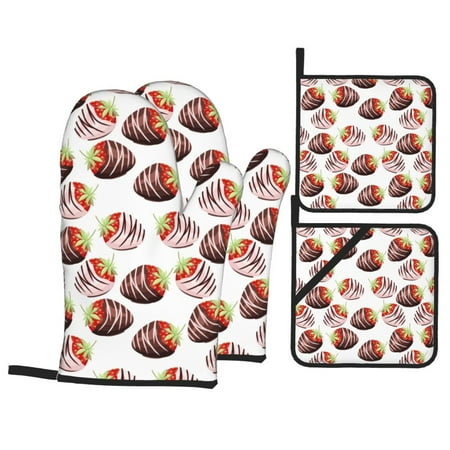 Oven Mitts and Pot Holders 4 Piece Chocolate Strawberry Print High Heat Slip Resistant Oven Mitt and Trivets Set Kitchen Oven Glove Pot Holders for Cooking Baking Grilling
Oven Mitts and Pot Holders 4 Piece Chocolate Strawberry Print High Heat Slip Resistant Oven Mitt and Trivets Set Kitchen Oven Glove Pot Holders for Cooking Baking Grilling