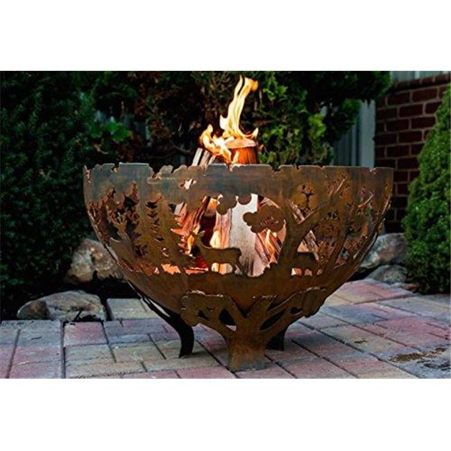 Esschert Design USA FF1021 Wildlife Fire Bowl Rust Metal Extra Large