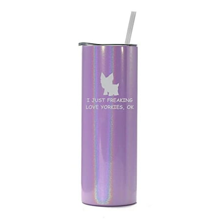 20 oz Skinny Tall Tumbler Stainless Steel Vacuum Insulated Travel Mug Cup With Straw I Just Freaking Love Yorkies Funny (Purple Iridescent Glitter)
20 oz Skinny Tall Tumbler Stainless Steel Vacuum Insulated Travel Mug Cup With Straw I Just Freaking Love Yorkies Funny (Purple Iridescent Glitter)