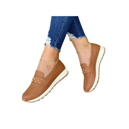 Difumos Women s Casual Shoes Non-Slip Flats Slip On Sneakers Work Breathable Walking Shoe Comfortable Comfort Light Brown 5
Difumos Women s Casual Shoes Non-Slip Flats Slip On Sneakers Work Breathable Walking Shoe Comfortable Comfort Light Brown 5