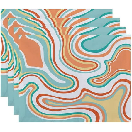 Simply Daisy 18 x 14 Agate Geometric Print Placemats Set of 4