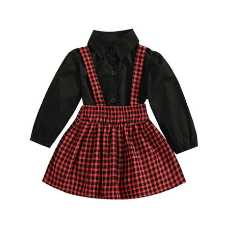 Sunisery Christmas Toddler Infant Baby Girls Solid Color Long Sleeve Blouse Plaid Print Suspender Skirt Black Red 3-4 Years
Sunisery Christmas Toddler Infant Baby Girls Solid Color Long Sleeve Blouse Plaid Print Suspender Skirt Black Red 3-4 Years