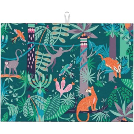 Printing Pattern Jungle Fast Drying And Reusable Dish Drying Mat Microfiber Absorbent 18x24 Inch Dish Drainer Rack Mat For Kitchen Counter Machine Washable
Printing Pattern Jungle Fast Drying And Reusable Dish Drying Mat Microfiber Absorbent 18x24 Inch Dish Drainer Rack Mat For Kitchen Counter Machine Washable