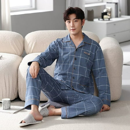 PIKADINGNIS Autumn Winter Mens Cotton Pajamas Button Lapel Sleepwear Leisure Pajama Sets Casual Sleep&Lounge Father Pyjamas Male Pijama
PIKADINGNIS Autumn Winter Mens Cotton Pajamas Button Lapel Sleepwear Leisure Pajama Sets Casual Sleep&Lounge Father Pyjamas Male Pijama