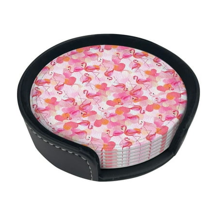 Round Pu Leather Coaster Pink Flamingo Heat - Resistant Beverage Cup Mat-Fancy Decor For Kitchen Office Dining Room Table - Drink Protector 6-Slice
Round Pu Leather Coaster Pink Flamingo Heat - Resistant Beverage Cup Mat-Fancy Decor For Kitchen Office Dining Room Table - Drink Protector 6-Slice