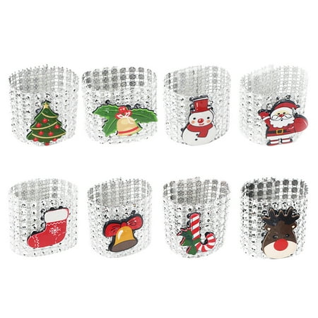 8pcs Christmas Decorative Napkin Ring 8 Row Rhinestone Pretty Napkin Holder Napkin Buckle Decoration for Christmas Party Table Decoration(Silver)
8pcs Christmas Decorative Napkin Ring 8 Row Rhinestone Pretty Napkin Holder Napkin Buckle Decoration for Christmas Party Table Decoration(Silver)