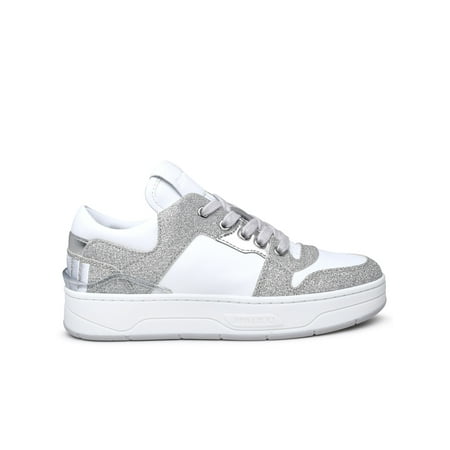 JIMMY CHOO Woman Sneaker Florent In Pelle Bianca