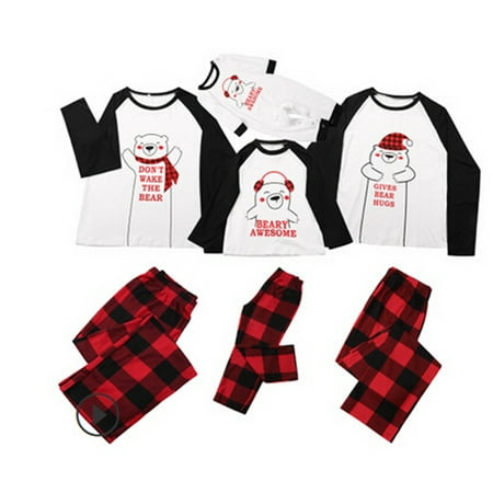 Fanvereka Family Matching Christmas Pajamas Bear Print Raglan T-Shirt Plaid Pants Women Sleepwear Sets
Fanvereka Family Matching Christmas Pajamas Bear Print Raglan T-Shirt Plaid Pants Women Sleepwear Sets
