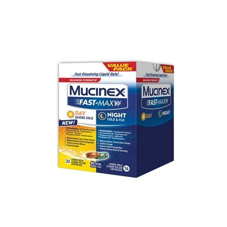 UPC 363824955735 product image for Mucinex Fast-Max Day/Night Cold and Flu Liquid Gels, 48-ct. | upcitemdb.com