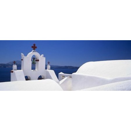 Church Oia Santorini Cyclades Islands Greece Stretched Canvas - Panoramic Images (15 x 6)